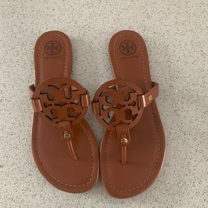 New Tory Burch Miller Sandal Tan leather. Size 7.
